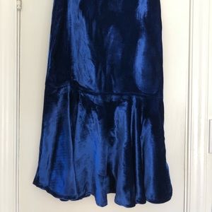 Blue velvet Norna Kamali vintage long skirt